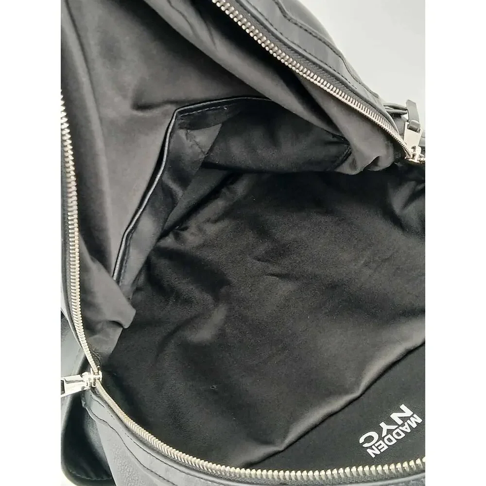 Black faux leather Steve Madden NYC backpack